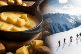 image-produit-page-catalogue-incentive-journee-raquettes-raclette-orgaya-nature-entreprise - randonneurs en raquettes qui marchent pour aller manger une raclette - orgaya