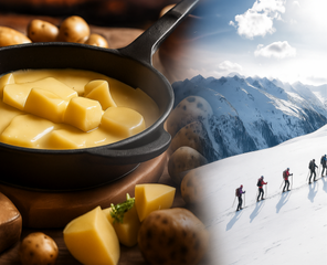 image-produit-page-catalogue-incentive-journee-raquettes-raclette-orgaya-nature-entreprise - randonneurs en raquettes qui marchent pour aller manger une raclette - orgaya